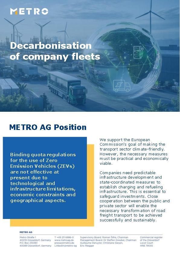METRO Position | Decarbonisation of company fleets